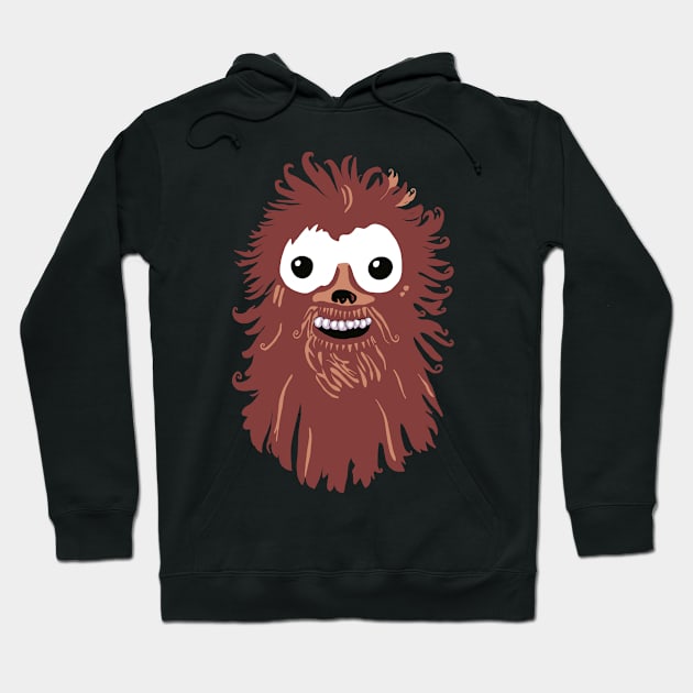 Happy Bigfoot Face Hoodie by wildjellybeans